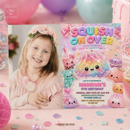 Regenboog Glitter Dumpling Squishies Verjaardagsfe Kaart