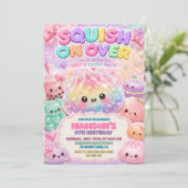Regenboog Glitter Dumpling Squishies Verjaardagsfe Kaart (Staand voorkant)