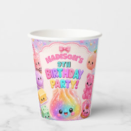 Regenboog Glitter Dumpling Squishies Verjaardagsfe Papieren Bekers