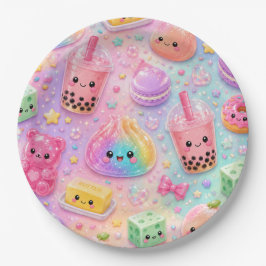 Regenboog Glitter Dumpling Squishies Verjaardagsfe Papieren Bordje