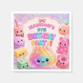Regenboog Glitter Dumpling Squishies Verjaardagsfe Servet