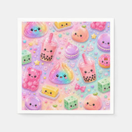 Regenboog Glitter Dumpling Squishies Verjaardagsfe Servet