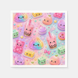 Regenboog Glitter Dumpling Squishies Verjaardagsfe Servet