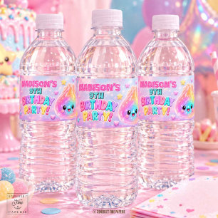 Regenboog Glitter Dumpling Squishies Verjaardagsfe Waterfles Etiket