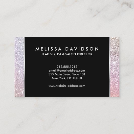 Regenboog Glitter en Glamour Beauty Visitekaartje (Achterkant)