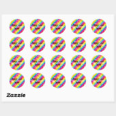 Regenboog Glitter Favor Sticker met Strepen (Vel)