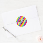 Regenboog Glitter Favor Sticker met Strepen (Envelop)