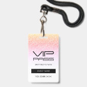 Regenboog Glitter Glam VIP Pas 16e Uitnodiging Badge (Voorzijde met lanyard)