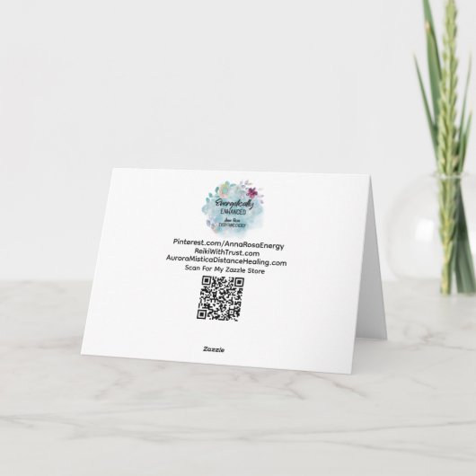 *~* Regenboog Glitter GODDESS Meditatie Blank Bedankkaart (Achterkant)