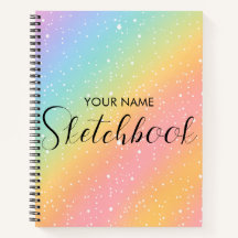  Regenboog Glitter Gradiënt Kinderen Schetsboek 