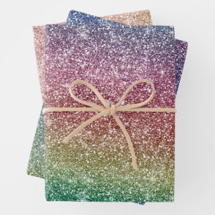 Regenboog Glitter  Inpakpapier Vel