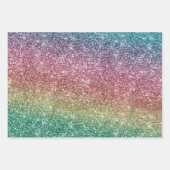 Regenboog Glitter Inpakpapier Vel (Voorkant)