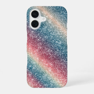Regenboog Glitter iPhone 16 Hoesje
