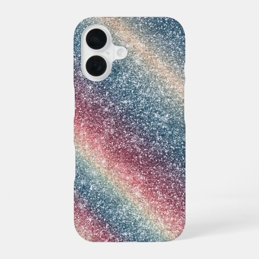Regenboog Glitter  iPhone 16 Hoesje (Achterkant)