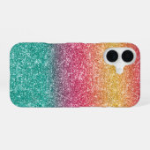 Regenboog Glitter iPhone 16 Hoesje (Achterkant horizontaal)