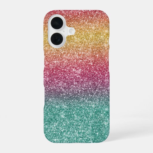 Regenboog Glitter iPhone 16 Hoesje (Achterkant)