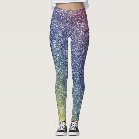 Regenboog Glitter Leggings (Voorkant)