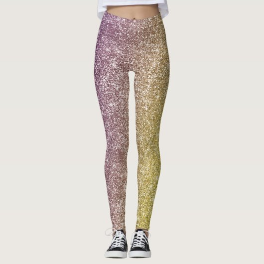 Regenboog Glitter Leggings (Voorkant)