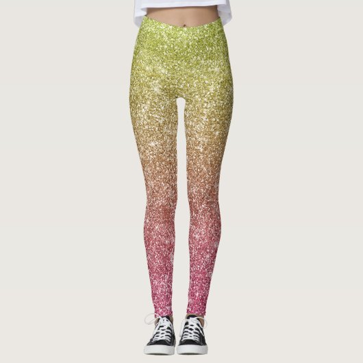 Regenboog Glitter Leggings (Voorkant)