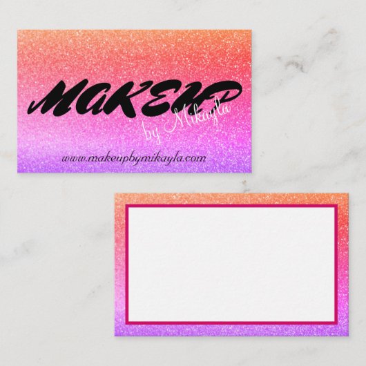 Regenboog Glitter make-up stijl haar Visitekaartje (Voorkant / Achterkant)