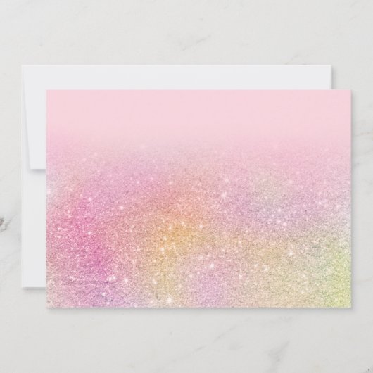 Regenboog glitter ombre chique girly roze Sweet 16 Kaart (Achterkant)