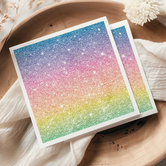 Regenboog Glitter Ombre Servet