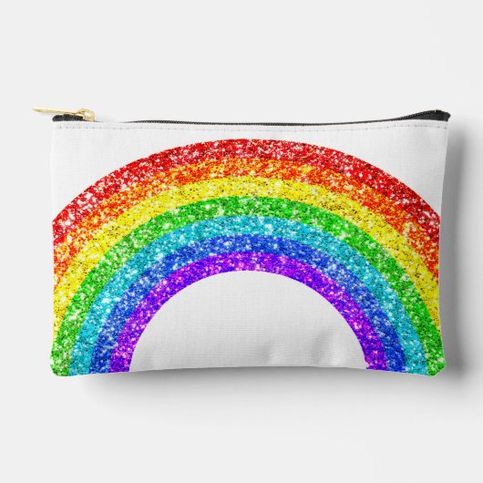 Regenboog Glitter Pride LGBT wit en zwart Etui (Voorkant)