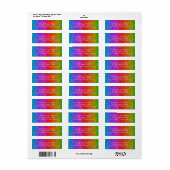 Regenboog Glitter Retouradres Labels (Full Sheet)