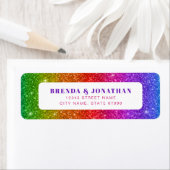 Regenboog Glitter Retouradres Labels (Insitu)