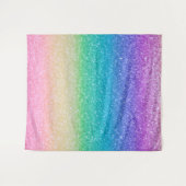 Regenboog Glitter Schitter Verjaardagsfeest Achter Wandkleed (Voorkant (horizontaal))