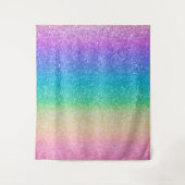 Regenboog Glitter Schitter Verjaardagsfeest Achter Wandkleed (Voorkant)