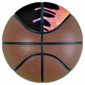 Regenboog Glitter Sparkle Drips Monogram voor Meis Basketbal (Rechts)