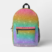 Regenboog glitter sparkle moderne meisje rugzak (Voorkant)