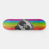 Regenboog Glitter Sparkly Black White Panda Sparkl Persoonlijk Skateboard (Horizontaal)