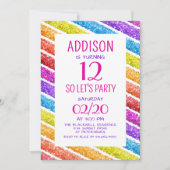 Regenboog Glitter Stripes Verjaardag Kaart (Voorkant)