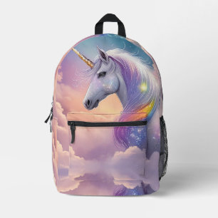 Regenboog Glitter Witte Eenhoorn Magische Sparkles Bedrukte Rugzak