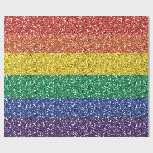 Regenboog Glitters Cadeaupapier (Vlak)