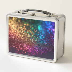 Regenboog Glitters op Zwart