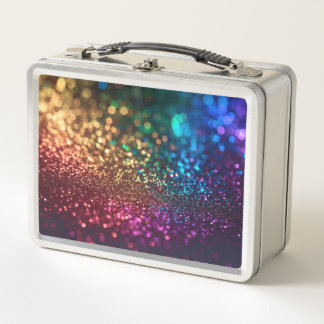 Regenboog Glitters op Zwart