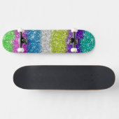 Regenboog Glitters Strepen Persoonlijk Skateboard (Horizontaal)