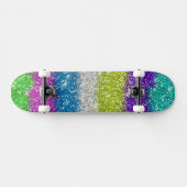 Regenboog Glitters Strepen Persoonlijk Skateboard (Horizontaal)