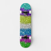 Regenboog Glitters Strepen Persoonlijk Skateboard (Voorkant)