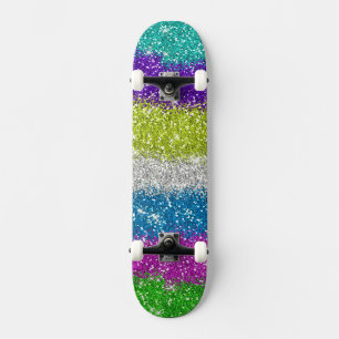 Regenboog Glitters Strepen Persoonlijk Skateboard