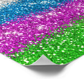 Regenboog Glitters Strepen Poster (Hoek)