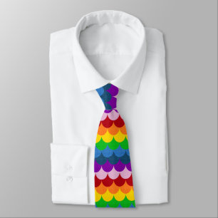 Regenboog Glittery Zeemeermin Schubben Patroon Stropdas