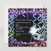 Regenboog Glow Masquerade Masker Verjaardagsfeestj Kaart (Achterkant)