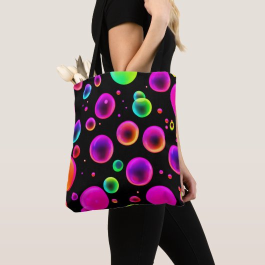Regenboog Glowing Bubbel Droom Tote Bag (Dichtbij)