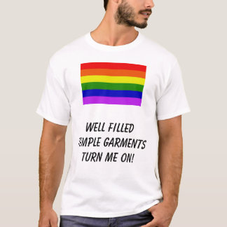 Regenboog, goed gevulde tempelkledingstukken zette t-shirt