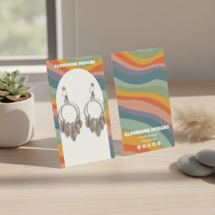 Regenboog Golf Oorbel Ketting Sieraden Displaykaar Visitekaartje