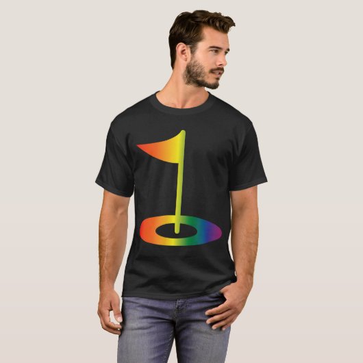 Regenboog Golf Vlag Grappige Golfen Pride Regenboo T-shirt (Voorkant volledig)